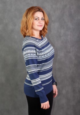 Пуловер женский  с орнаментом, G0001