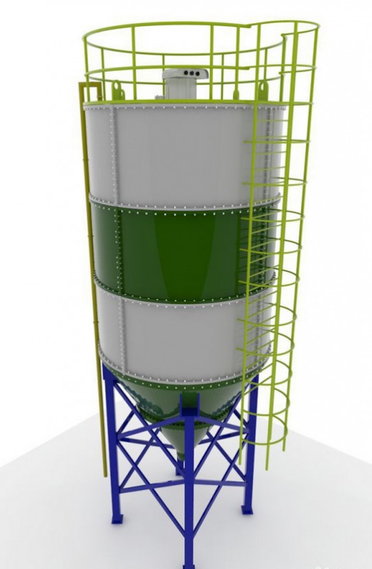 Бункер для хранения и подачи цемента сборный на 75т