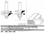 Фрезы сборные концевые мебельные Klein C/ E 195 для профиля и контрпрофиля обвязки