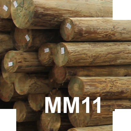 Опора деревянная пропитанная ЛЭП класса MM11 в комплекте с полиэтиленовой крышкой и тремя оцинкованными гвоздями