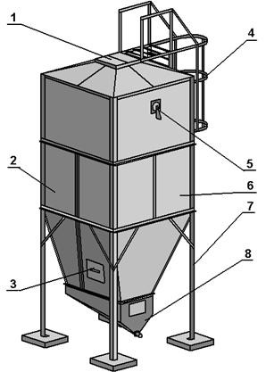 Бункер для хранения сыпучих кормов БСК-Ф-10А