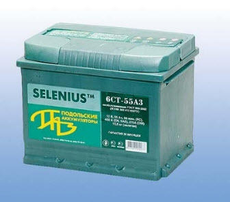 Аккумуляторы автомобильные  SELENIUS  6CT-55AЗ