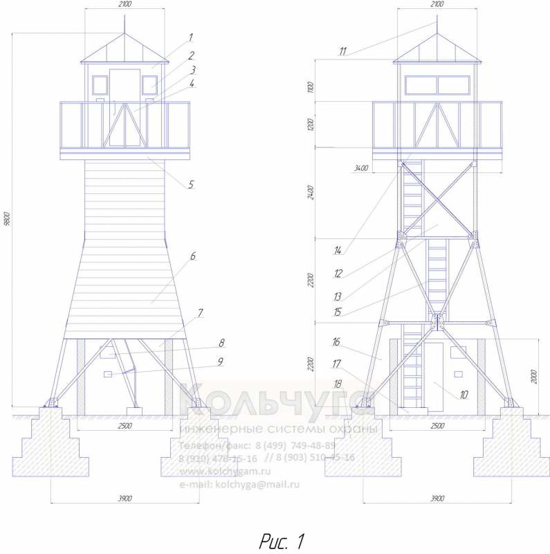 Смотровая вышка чертеж