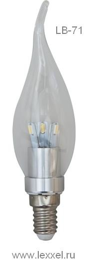 Светодиодная лампа LB-71, E14, свеча на ветру