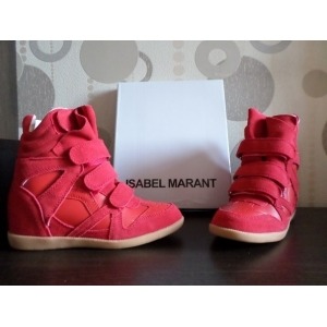 Кроссовки Isabel Marant красные замшевые