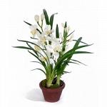 Орхидея искусственная Цимбидиум белая 67см