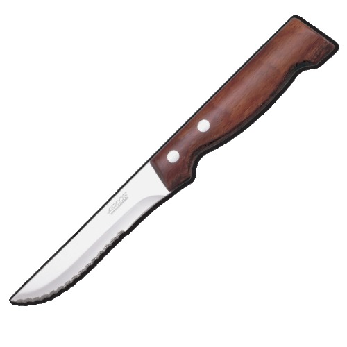 Нож для стейка с зубчатым лезвием 11 см с деревянной ручкой
