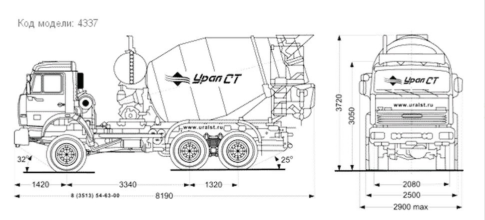 Автобетоносмеситель Tigarbo 6АП на шасси Камаз 65111-62