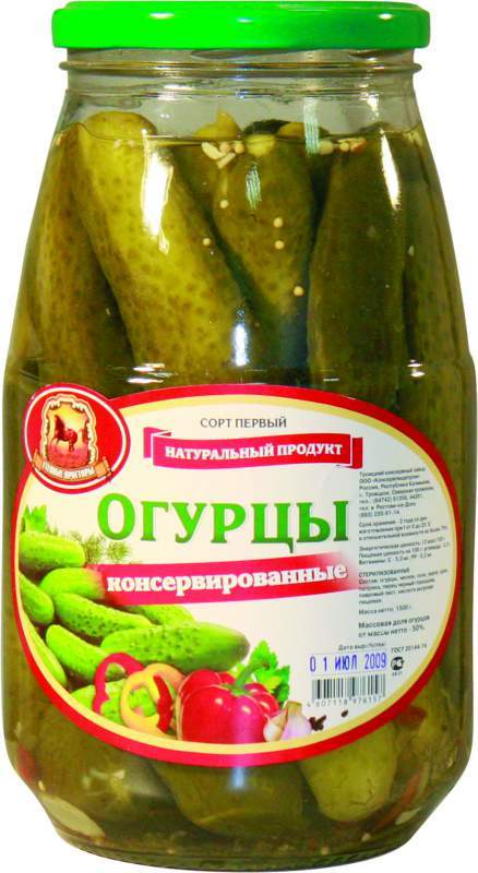 Огурцы маринованные высший сорт