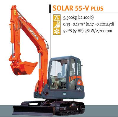 Экскаватор гусеничный Doosan DX55R. Вес 11,2 т.