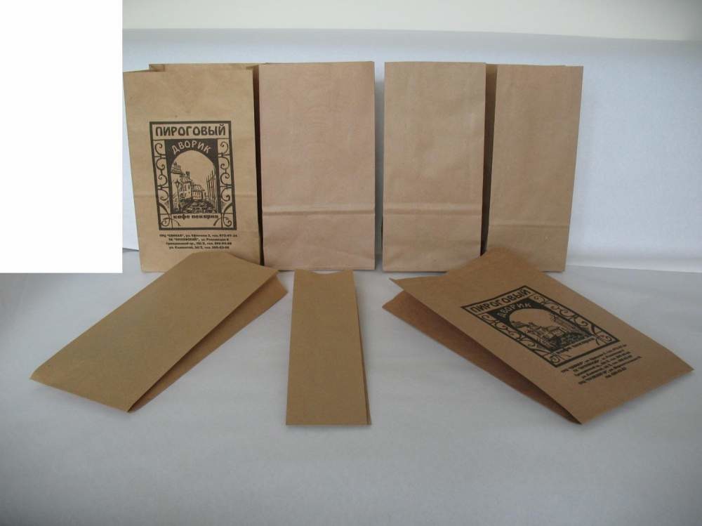 Крафт пакеты с прямоугольным и плоским дном