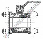 Шаровые краны стяжные между фланцами
