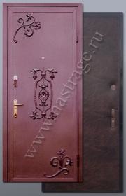 Дверь металлическая  с элементами ковки + винилкожа
