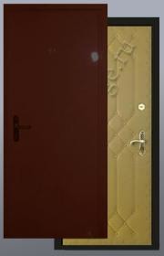Дверь металлическая стальная  покрас НЦ + винилкожа дутая