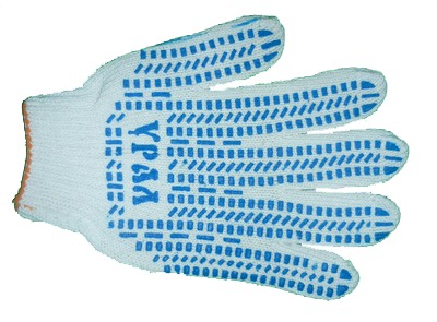 Перчатки ЛЮКС белые 5 нитей с ПВХ покрытием «Протектор»