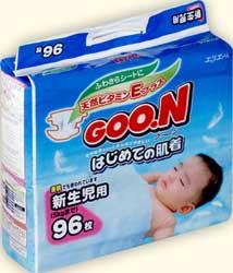 Японские подгузники Goon Newborn до 5кг 96шт.