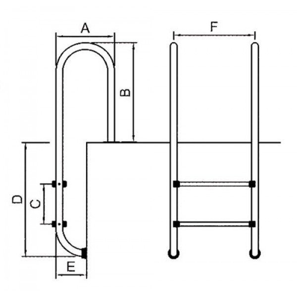 Лестница MU с 4 ступенями MU415