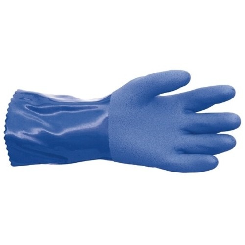 Перчатки с ПВХ эластичные маслобензостойкие синие