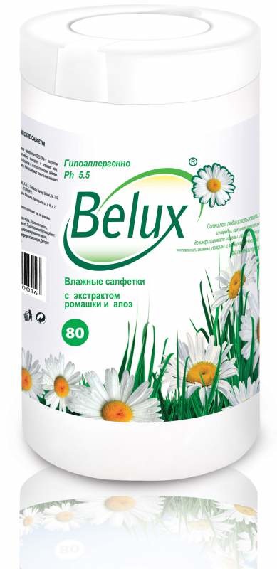 Влажные салфетки BELUX -80шт. MIX в пластиковой тубе