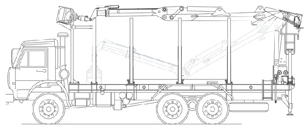 Сортиментовоз 63775 на шасси КАМАЗ 53229