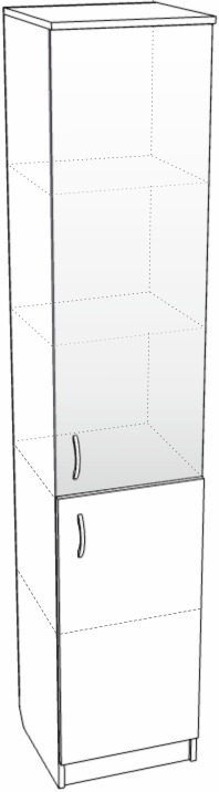 Шкаф комбинированный узкий