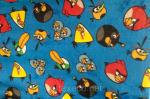 Ткань Флис (Polarfleece) детский принт "Angry Birds" (синий фон)