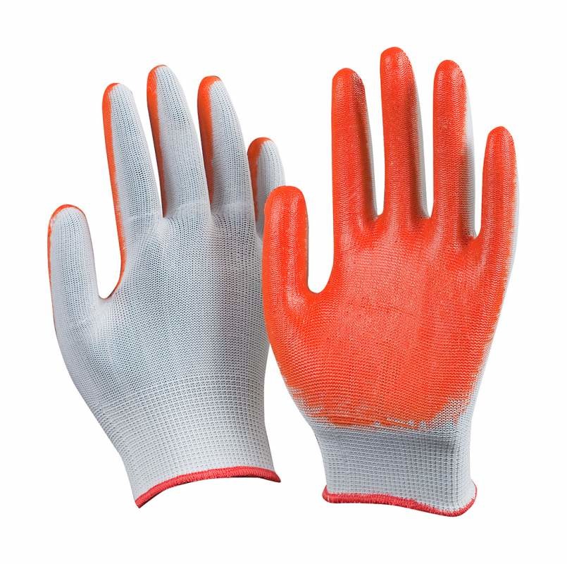 Белые нейлоновые перчатки с покрытием