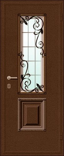 Металлическая дверь с кованными узорами (Модель  Севилья)