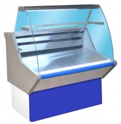 Витрина холодильная ВХС-1,0 Нова с гнутым стеклом,нержавейка