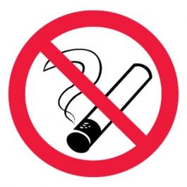 Знак безопасности "Курить запрещено" 15х15см