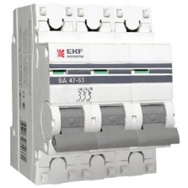 Выключатель автоматический 3п  25А C 4,5kA  ВА 47-63 PROxima (под опломбировку) (mcb4763-3-25C-pro)E