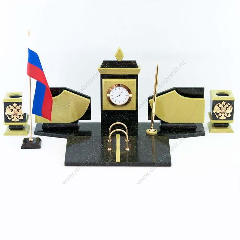 Настольный набор с гербом флагом России