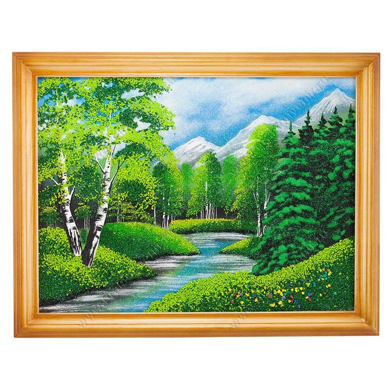 Картина Летний пейзаж багет дерево №4, 30х40 см