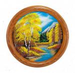 Панно декоративное на тарелке Осенний пейзаж Д-40см