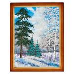 Картина Зимний пейзаж багет дерево №4, 30х40 см