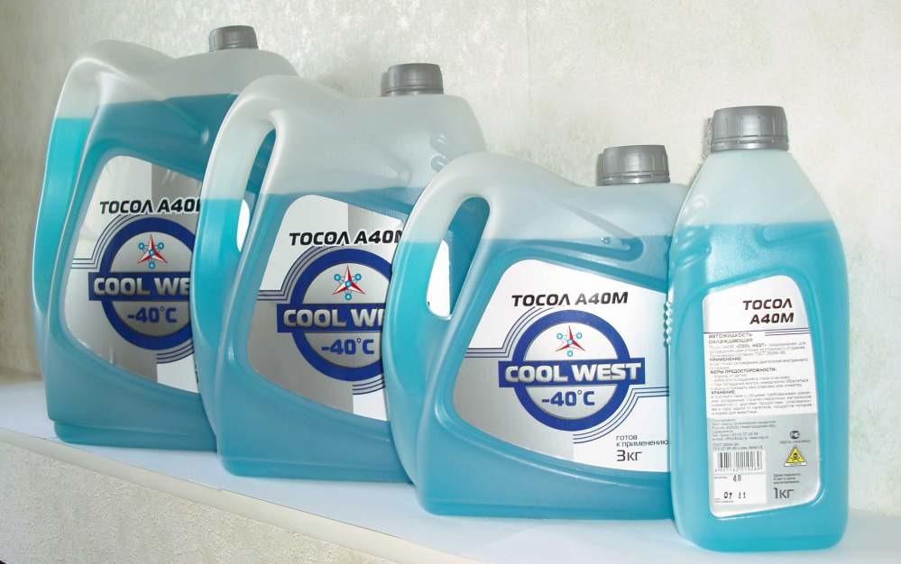 Жидкости охлаждающие низкозамерзающие Тосол Cool West 40, Тосол Cool West 65, Тосол Cool West К