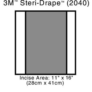 Клейкие разрезаемые хирургические пленки (общий размер 38х41 см, операционное поле 28х41 см) 10 шт/уп 2040 Steri Drape 2