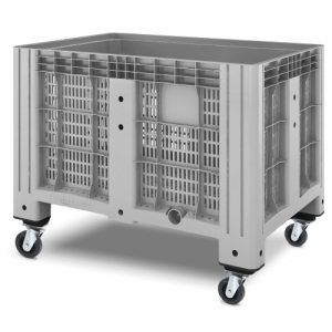 Цельнолитой пластиковый контейнер iBox 1200 х 800  перфорированный, на колесах арт: 11.602.91.PE.C13