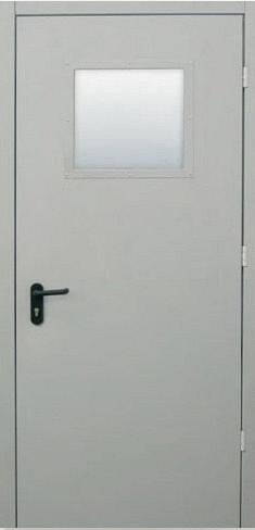 Дверь противопожарная металлическая со светопрозрачным заполнением ДП-01-ДЛ-(EI60)-О