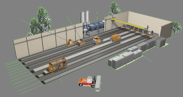 Линия безопалубочного формования  Тенсиланд пустотных плит и других конструкций