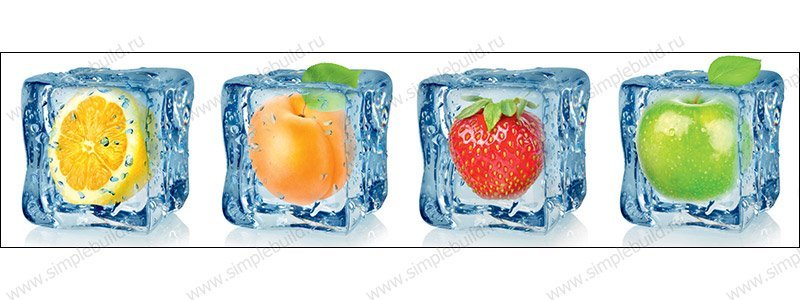 Кухонный фартук ХДФ (художественная панель) 0,6х2,44м, фруктовый лед
