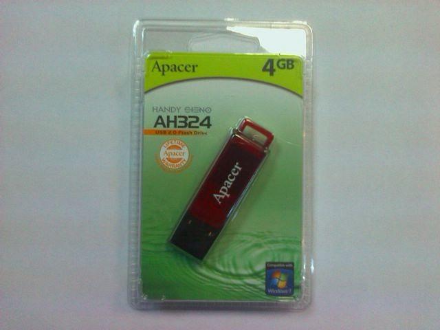 Флеш накопитель Apacer AH-324 красная, объем памяти 4 Gb, интерфейс USB