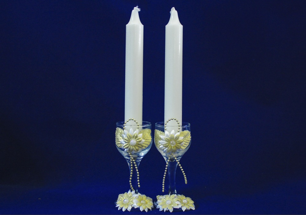 Две свечи молодоженам Классика свечи  в рюмке