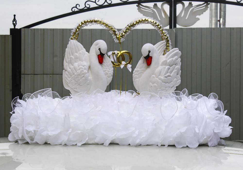 Сердце с лебедями ФЛОК Райский сад на крышу (шир 83 см, дл 40 см, выс 42 см)