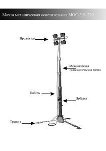 Мачта механическая осветительная МОС-5,5-220