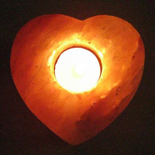 Соляная лампа подсвечник Сердце    ( Пакистан )