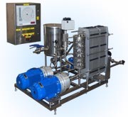 Установка для пастеризации и охлаждения жидких пищевых продуктов ПМР-02-ВТ c роторными нагревателями (пастеризатор)