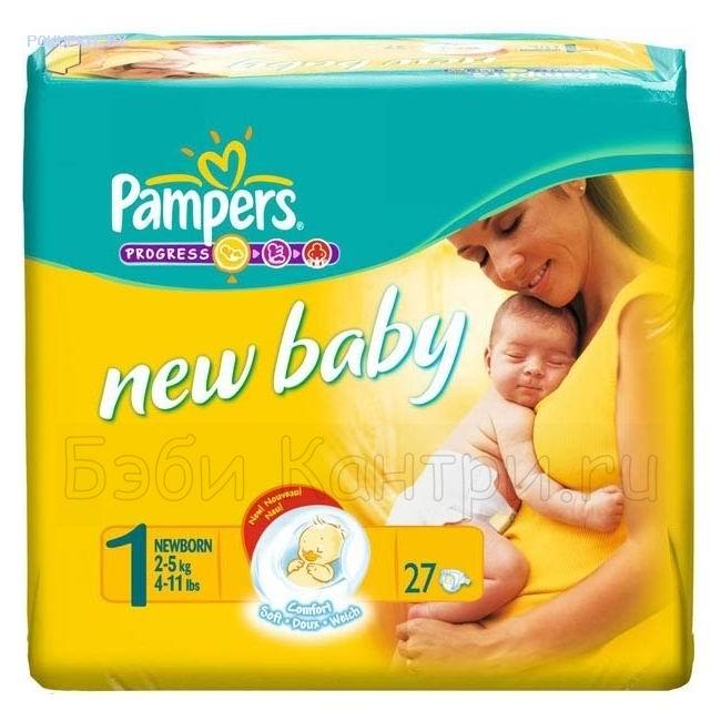 Подгузники Pampers Памперс New Baby 2-5 кг. 27 шт. 1