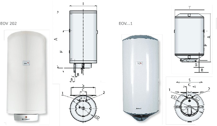Напорные навесные вертикальные  водонагреватели Tatramat EOV
