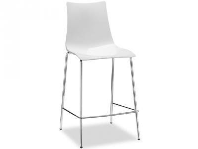 Барный стул пластиковый Antishock, белый, 510х480х1030 мм, Scab Design, Zebra